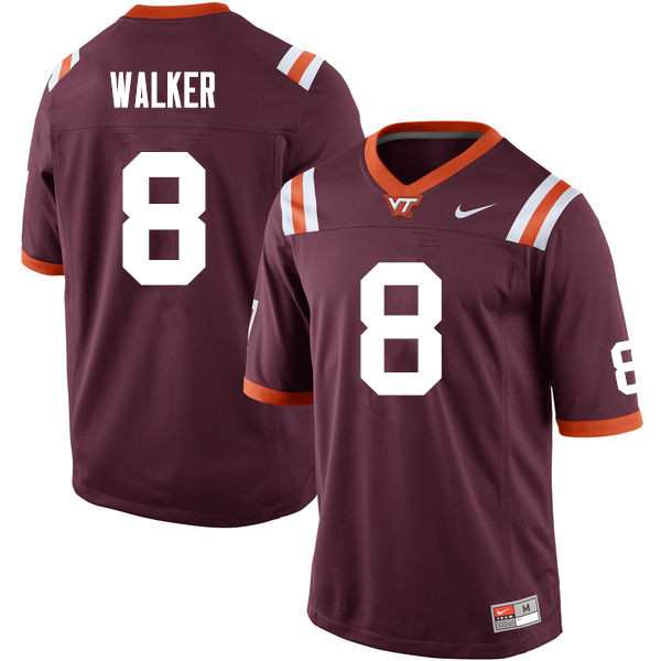 Men #8 Ricky Walker Virginia Tech Hokies College Football Jerseys Sale-Maroon - Click Image to Close